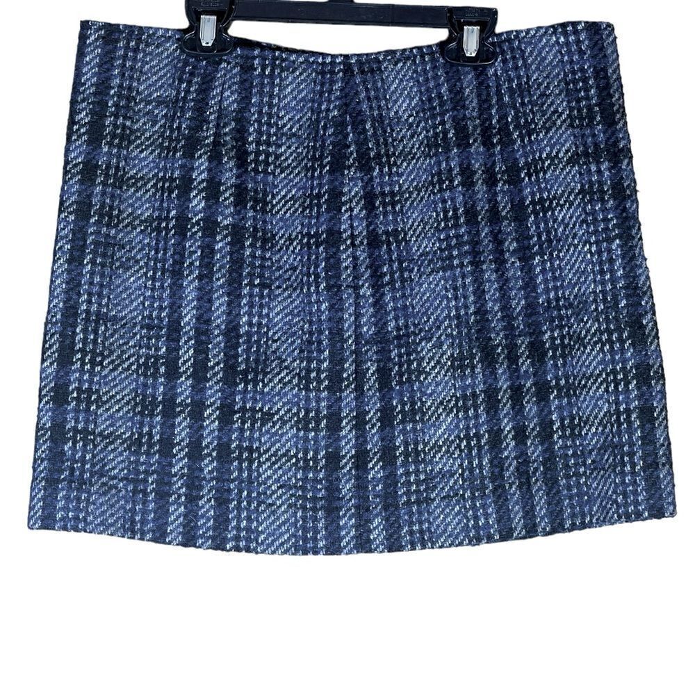 Theory Wool Alpaca Blend Blue Mini Skirt Size 10 📦